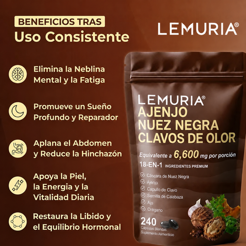 Ajenjo, Nuez Negra y Clavos de Olor 18 en 1 — Lemuria