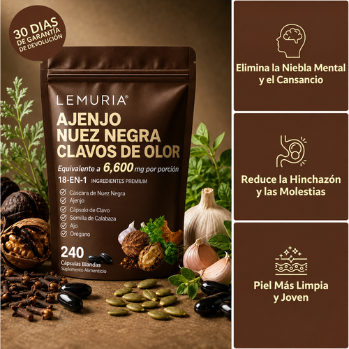 Ajenjo, Nuez Negra y Clavos de Olor 18 en 1 — Lemuria
